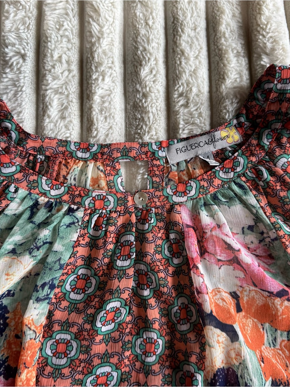 Anthropology Figueroa & Flower multicoloured BOHO FLORAL Paisley Blouse - med - Picture 8 of 15